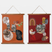 ボホボヘミアンモダンアートフイルズ自然鳥壁 吊り下げ型タペストリー (ダブル)