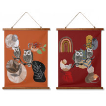 ボホボヘミアンモダンアートフイルズ自然鳥壁