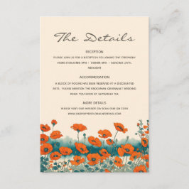 ボホボヘミアンワイルドフラワー詳細QRコード結婚ズ エンクロージャーカード