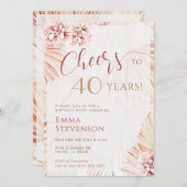 ボホボヘミアン応援40歳レディース40歳 招待状 (正面/裏面)