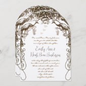 ボホボヘミアン素朴ピーコックヴィンテージラブバード 招待状 (正面/裏面)