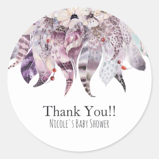 ボホボヘミアン羽素朴フローラ党のお願い ラウンドシール (正面)