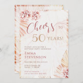 ボホボヘミア応援50年レディース50誕生日 招待状 (正面/裏面)