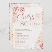 ボホボヘミア応援80年レディース80誕生日 招待状 (正面/裏面)