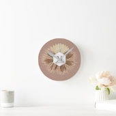 ボホボヘミ素朴アンパンパスグラスモノグラム ラウンド壁時計 (ホーム)