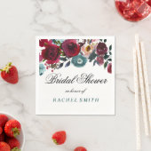 ボホボルドブルガンディレッドフラワーズブライダルシャワー スタンダードカクテルナプキン (インサイチュ)