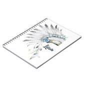 ボホボーイフェザーヘッドレスカスタムジャーナル ノートブック (左側)