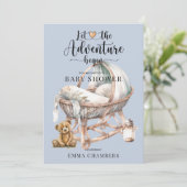 ボホボーイ素朴ベビーシャワー子供部屋ベビーベッド 招待状 (スタンド正面)