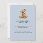 ボホボーイ素朴ベビーシャワー子供部屋ベビーベッド 招待状 (裏面)