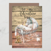 ボホボーイ素朴ベビーシャワー子供部屋ベビーベッド 招待状 (正面/裏面)