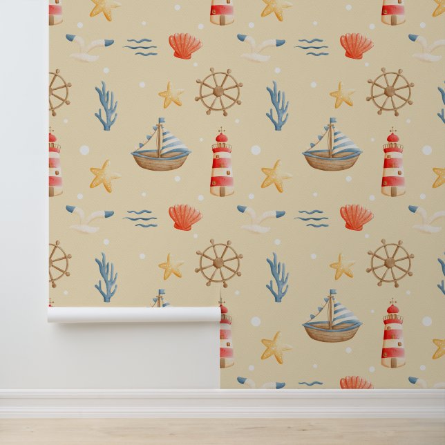 ボホボートラ航海のイトハウスパターン子供部屋 壁紙 (アプリケーション)