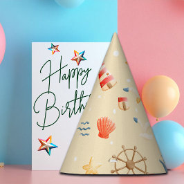 ボホボートラ航海のイトハウスパターン誕生日 パーティーハット