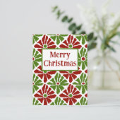 ボホポインセチアファンキーパターンメリークリスマス シーズンカード (スタンド正面)