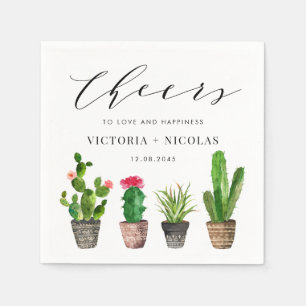 ボホポッテッドサキュメンとサボテン結婚ズ スタンダードカクテルナプキン
