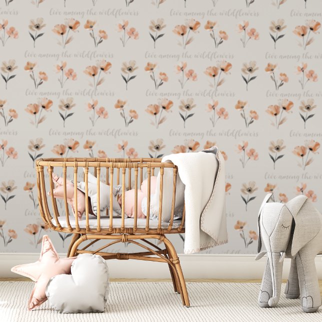 ボホポピーフラワープリントカスタム引用文 壁紙 (クリエイターアップロード済み)