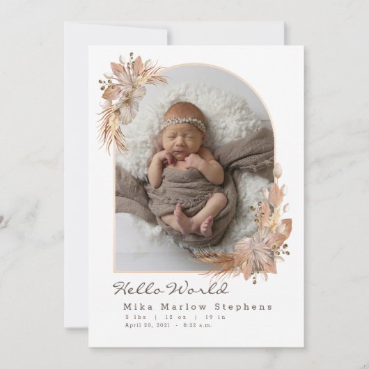 ボホポンパスグラスベビー発表 招待状 (正面)