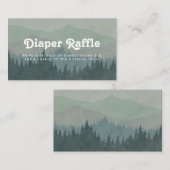 ボホマウンテンズレトロほこりっぽいブルーおむつラッフル エンクロージャーカード (正面/裏面)