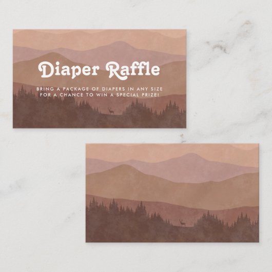 ボホマウンテンズレトロピンクおむつラッフル エンクロージャーカード (正面/裏面)