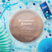 ボホマウンテンズレトロピンクベビーシャワー ペーパープレート (パーティー)