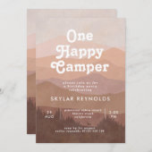 ボホマウンテンズワンハッピーカンパーガールズ1st誕生日 招待状 (正面/裏面)