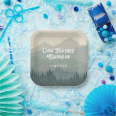 ボホマウンテンズワンハッピーカンパーボーイズ1st誕生日 ペーパープレート (パーティー)