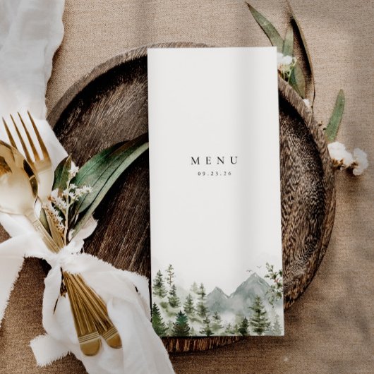 ボホマウンテンフォレストパインツリーエレガントな結婚式 メニュー