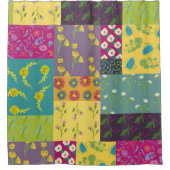 ボホマクシマリストパッチワークキパターン(の模様が)あるルト シャワーカーテン (正面)