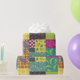 ボホマクシマリストパッチワークキルトかわいらしフローラ ラッピングペーパー