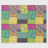 ボホマクシマリストパッチワークキルトかわいらしフローラ ラッピングペーパー (フラット)