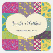 ボホマクシマリストパッチワーク結婚キルト スクエアシール (正面)