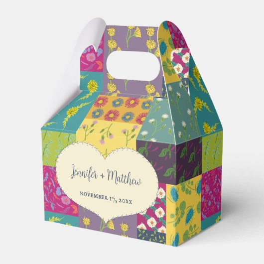 ボホマクシマリストパッチワーク結婚キルト フェイバーボックス (正面サイド)