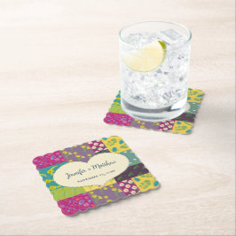 ボホマクシマリストパッチワーク結婚キルト ペーパーコースター