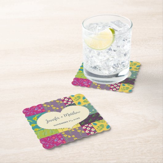 ボホマクシマリストパッチワーク結婚キルト ペーパーコースター (インサイチュ)