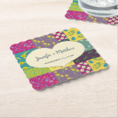 ボホマクシマリストパッチワーク結婚キルト ペーパーコースター (アングル)