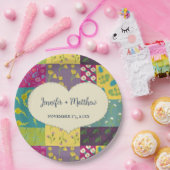 ボホマクシマリストパッチワーク結婚キルト ペーパープレート (パーティー)