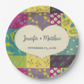 ボホマクシマリストパッチワーク結婚キルト ペーパープレート (正面)