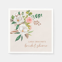 ボホマグノリアナプキンブライダルシャワーパーティーL201