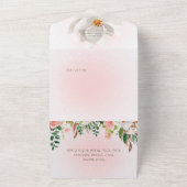 ボホマグノリアフローラ&コットンピンクQRコード オールインワン招待状 (外側)