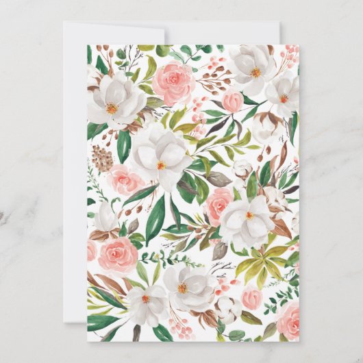 ボホマグノリア招待状ブライダルシャワーパーティーL201 招待状 (裏面)