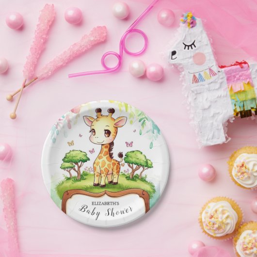 ボホマジカルキリン赤ちゃんシャワー ペーパープレート (パーティー)
