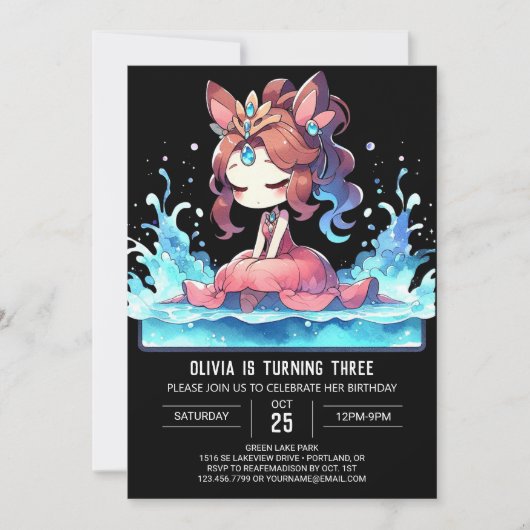 ボホマジカルプリンセス誕生日 招待状 (正面)