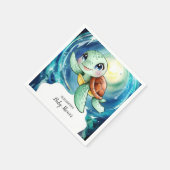 ボホマジカル海ウミガメ赤ちゃんシャワー スタンダードカクテルナプキン (角)