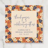 ボホマスタードブルーフローラブライダルシャワーありがとう フェイバータグ (裏面)