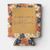 ボホマスタードブルーボタニカルブライダルシャワーカスタム 缶クーラー (正面)