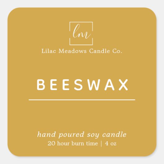 ボホマスタードラウンドキャンドル包装ラベル スクエアシール (正面)