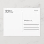 ボホマゼンタパープルフローラ結婚式の日付を保存 案内ポストカード (裏面)