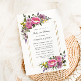 ボホマゼンタピンクパープルイエローリハーサルディナー 招待状