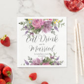 ボホマゼンタピンクパープル結婚フローラ食べズドリンク スタンダードランチョンナプキン (インサイチュ)