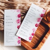 ボホマゼンタホットピンクフローラエレガントな結婚式 プログラム