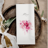 ボホマゼンタホットピンクフローラエレガントな結婚式 プログラム